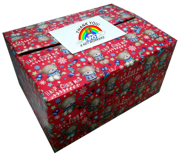 Wrapped gift hamper A wrapped thank you hamper box